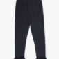 Black leggings with ruffled ankle design.