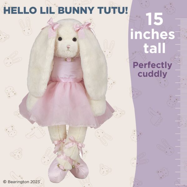 bearington collection lil bunny tutu the ballerina Plush bunny in pink tutu, 15 inches tall.