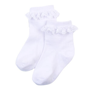 White frilly ankle socks