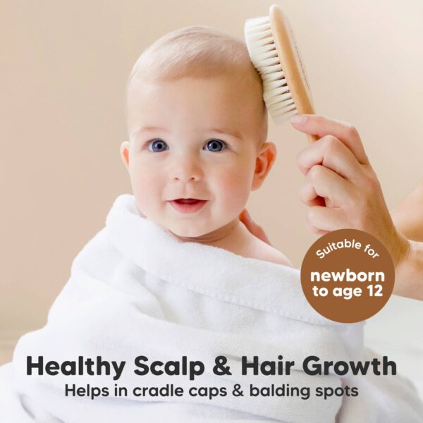keababies keababies baby hair brush and comb set: walnut Baby's scalp gently brushed for healthy hair growth.