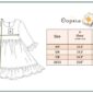 Size chart and dress measurements for girls' dress.