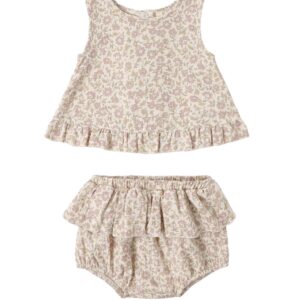 Quincy Mae - Ruffled Tulip Top + Bloomers - Dahlia