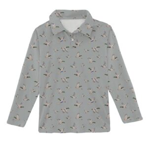 Gray shirt with duck pattern design