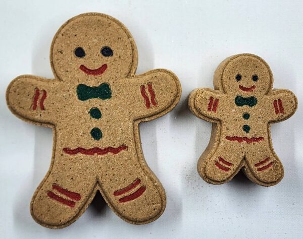 fizz bizz gingerbread boy girl and cabin bath bomb
