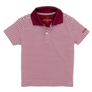 Red and white striped polo shirt