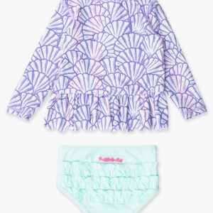 Purple seashell swim set for toddlers.