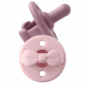 Pink baby pacifier with bow design