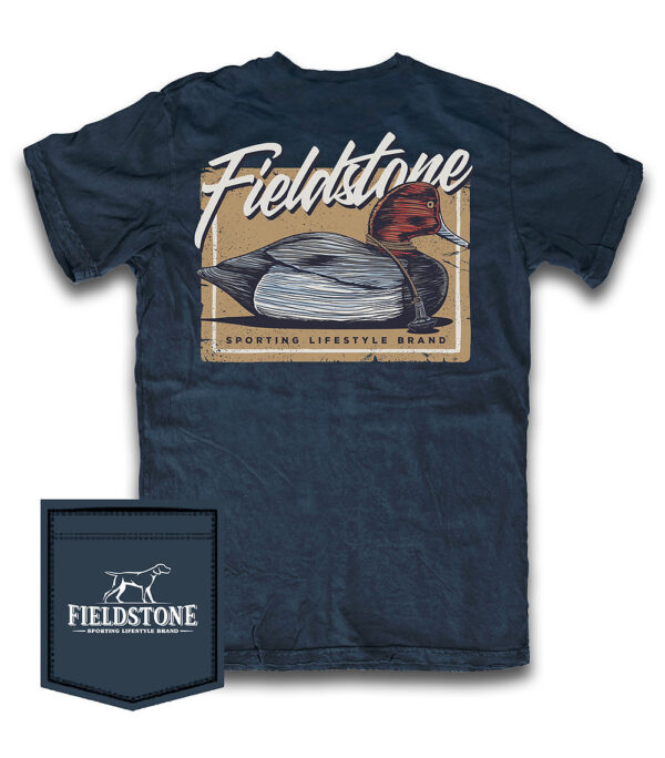 Fieldstone duck graphic t-shirt, sporting lifestyle brand.
