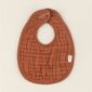 Brown baby bib with button closure