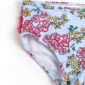 Floral bikini bottoms with pink and yellow flowers.