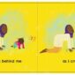 Child crawling with adult, reaching for butterfly.