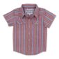 Striped short-sleeve button-up shirt for kids