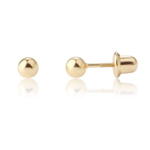 Gold screw-back ball stud earrings