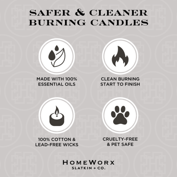 homeworx by slatkin + co. white birch 4 wick candle Safer cleaner burning candles with essential oils benefits.