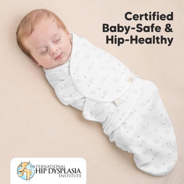 keababies 3pk soothe zippy baby swaddles 0 3 months,newborn sleep sack Sleeping baby in hip-safe swaddle, certified product.