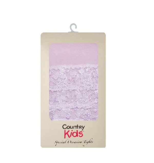 Country Kids lavender lace tights packaging.