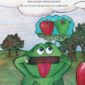 Green creature imagines eating apples in a field.