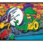 Colorful animal jazz band playing instruments.