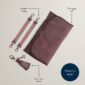 Brown changing pad set with stroller and tassel accessories.