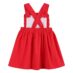 Red dress with crisscross straps, rear view.