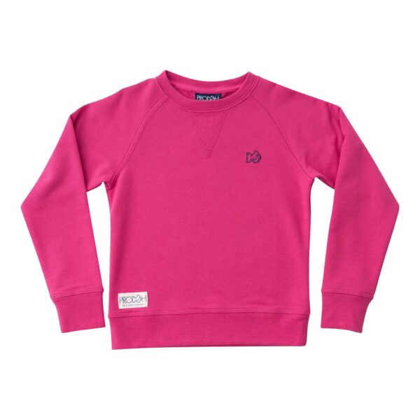 Pink sweatshirt with logo embroidery, long sleeves.