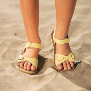 Sun San Sandals – Sweetheart Butter Yellow Waterproof Leather Kids Sandals