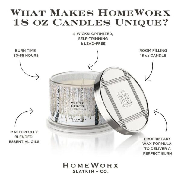 homeworx by slatkin + co. white birch 4 wick candle HomeWorx candles: unique blend, long-lasting, room-filling scent.