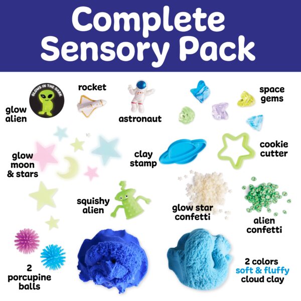 faber castell / creativity for kids sensory pack outer space on the go play set for kids Complete sensory pack with various toy items.