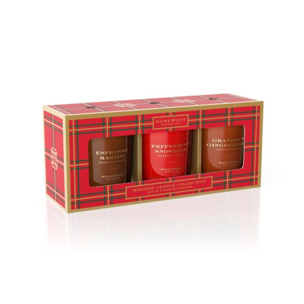 homeworx by slatkin + co. sweet treat holiday candle gift set Holiday scented candles gift set in festive packaging.