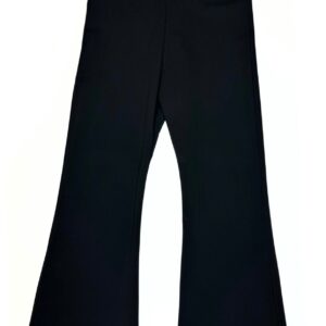 Black yoga pants with flared legs