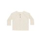 Cream waffle-knit toddler sweater with buttons