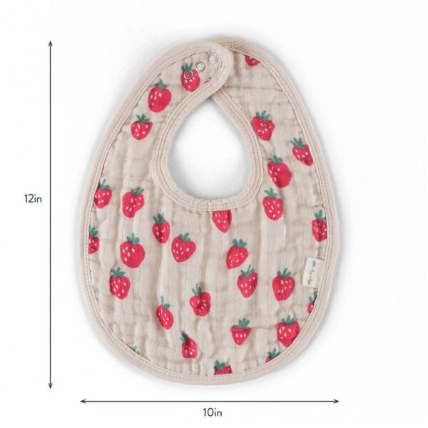 itzy ritzy *new* itzy bibs™: check yes! Strawberry-patterned baby bib, 12x10 inches.