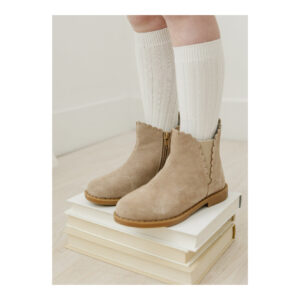 L'Amour - Nicolla Scalloped Chelsea Boots - Sand