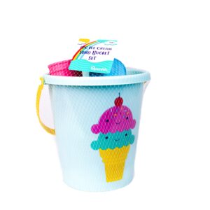 Ice cream themed sand bucket toy set.