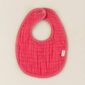 Red baby bib with snap closure
