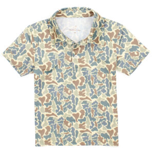 Camo print polo shirt for kids.