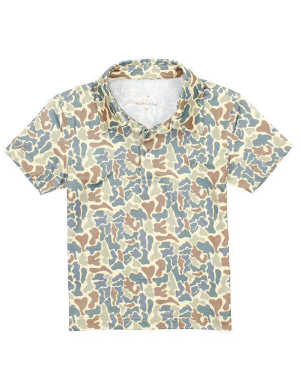 Camo print polo shirt for kids.