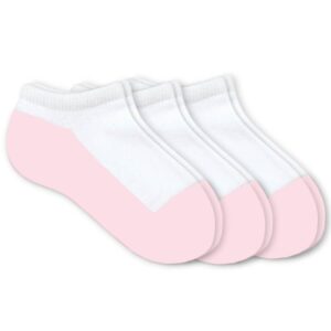 Jefferies Socks - Smooth Toe Sport Low Cut Socks 3 Pair Pack - White/Pink