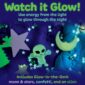Glow-in-the-dark stars, moon, alien, night sky.