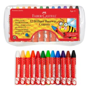 Faber-Castell 12 beeswax crayons set for kids.