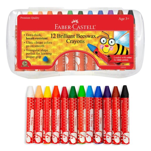 faber castell / creativity for kids 12 brilliant beeswax crayons in storage case for kids Faber-Castell 12 beeswax crayons set for kids.