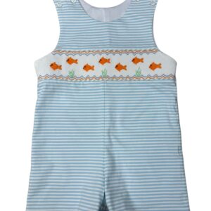 Whimsy Bay Kids - Goldfish Gang Smocked Jon Jon