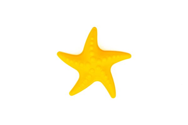 toysmith toysmith 6 piece set ice cream sand bucket set Yellow star-shaped toy on white background