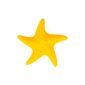 Yellow star-shaped toy on white background