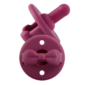 Pink pacifier with bow detail.