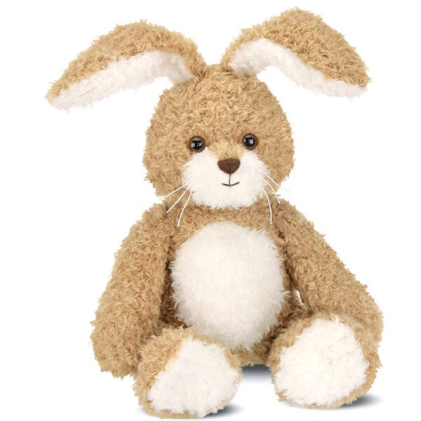 bearington collection scruffles the brown bunny Plush brown bunny toy with fluffy white belly.