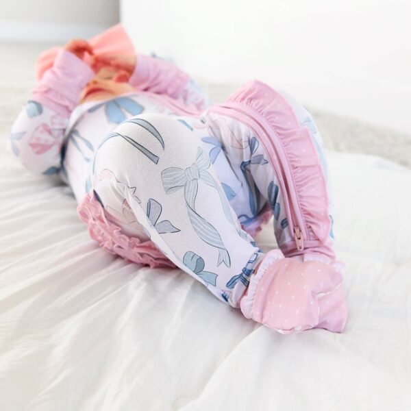 gigi and max samantha bows ruffle zip bamboo sleeplies little outfit gigi and max samantha bows ruffle zip bamboo sleeplies little outfit
