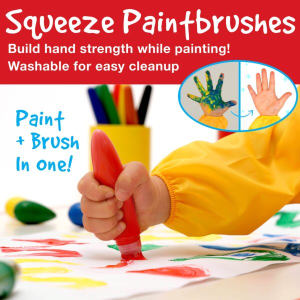 faber castell / creativity for kids little creatives artplay activity set Child using squeeze paintbrush for painting.