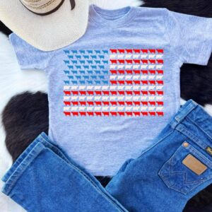 Buckin Baby Wholesale - Cow Flag Boys Tee