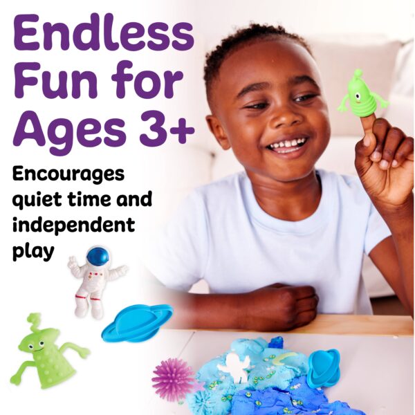 faber castell / creativity for kids sensory pack outer space on the go play set for kids Child enjoys fun toys for ages 3 and up.